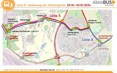 Linie 8: Umleitung wg. Osttangente 28.10.-30.10.24