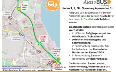 Linien 1, 7, N4: Umleitung im Bereich Neustadt besteht weiterhin