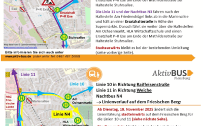 Linien 10, 11, N3, N4: Sperrung der Friesischen Straße
