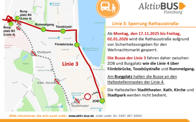 Linie 3: Sperrung der Rathausstr. 17.11.25-02.01.26