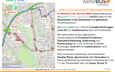 Linien 3, N1, 7: Sperrung Osterallee aufgehoben